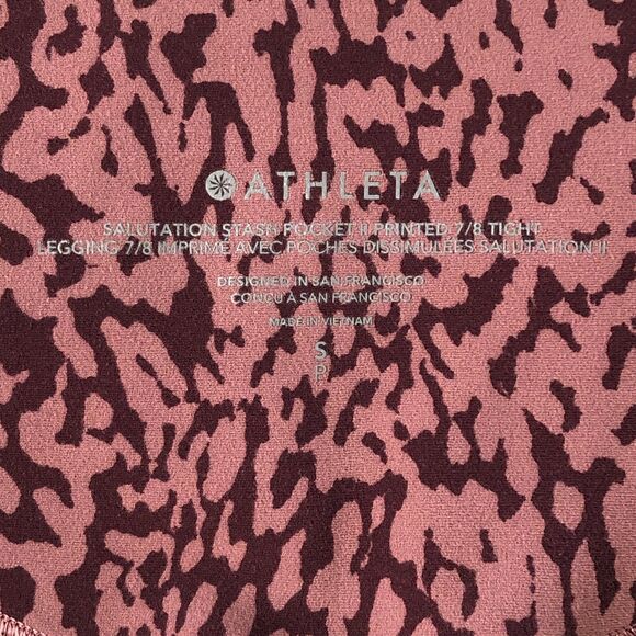 Athleta Women's Salutation Stash Pocket II Leggings Animal Print Small Petite - Picture 4 of 13
